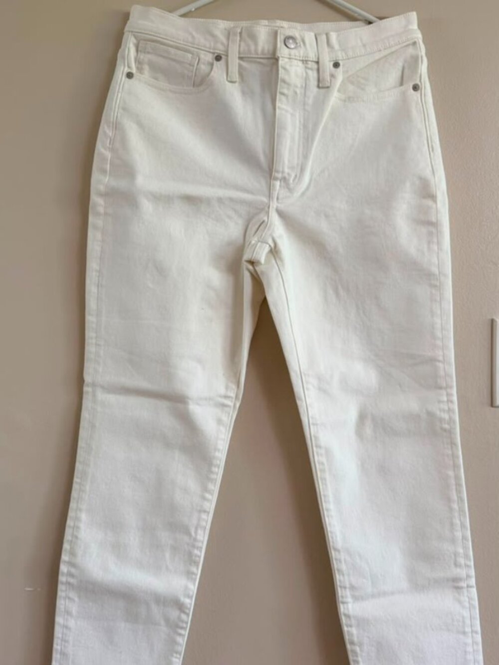 Madewell The Girljean Heritage Stretch Magic Pockets White Jeans 28 High Rise